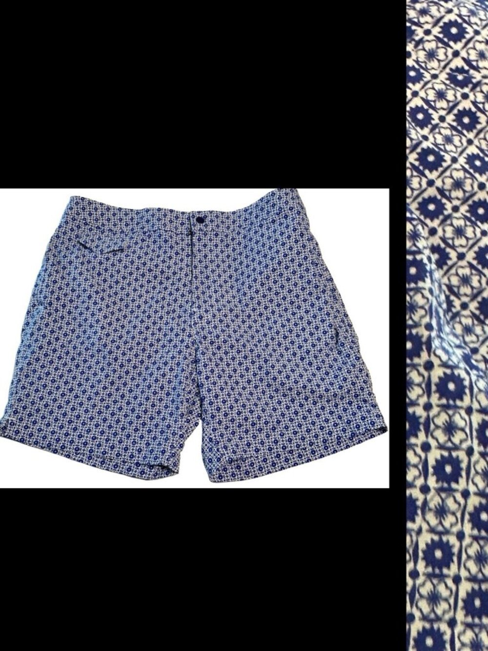 J.Crew Men36 stretch Drawstring Lined swim trunks Shorts Bathing suit 6”L Blue